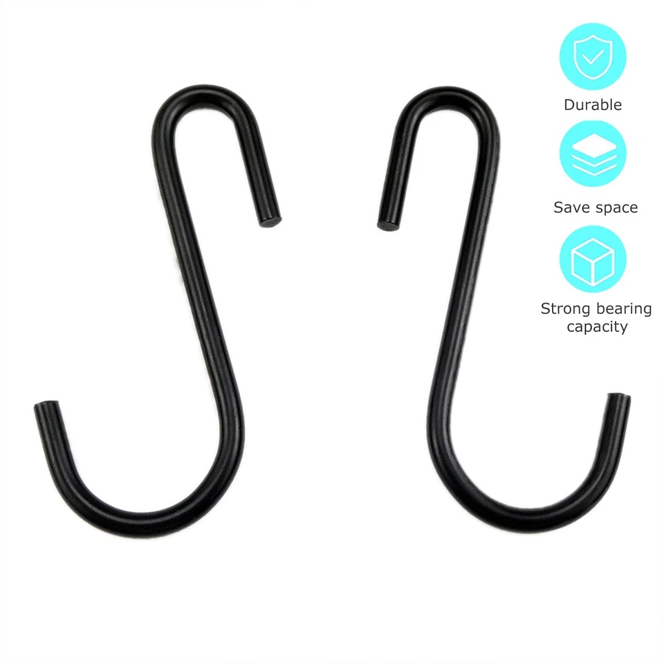 10 PCS Heavy Duty Steel S Shaped Hooks Hanging Hangers Pan Pot Holder Rack - Image 3 of 4