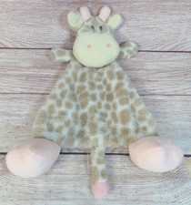 Nat  Jules Plush Sadie Giraffe Lovey Security Blanket Rattle Brown Pink 13"