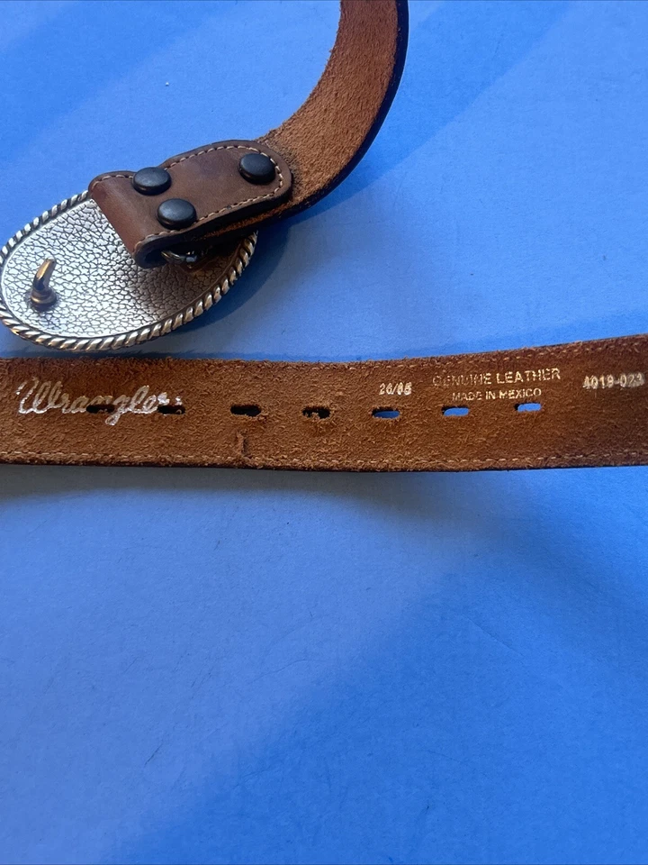 Wangler Concho Leather Brown Belt With Oval Buckle - Image 2 of 4