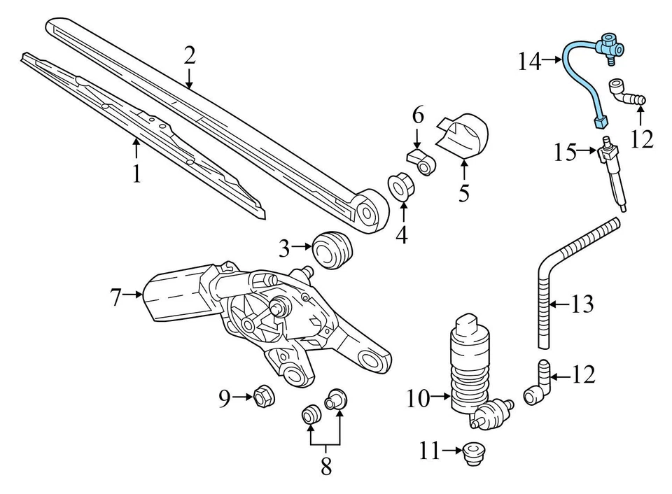 2018-2024 AUDI SQ5 - REAR Washer HOSE / TUBE 80A955961A Foto 3 de 4
