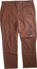 NWOT 40 x 32 Mens Roundtree  Yorke Stewart Chino Pants Flat Front Cotton Brick