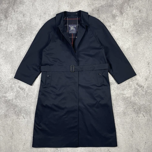 Trench coat donna vintage Burberry Burberrys London blu navy taglia 16 lungo