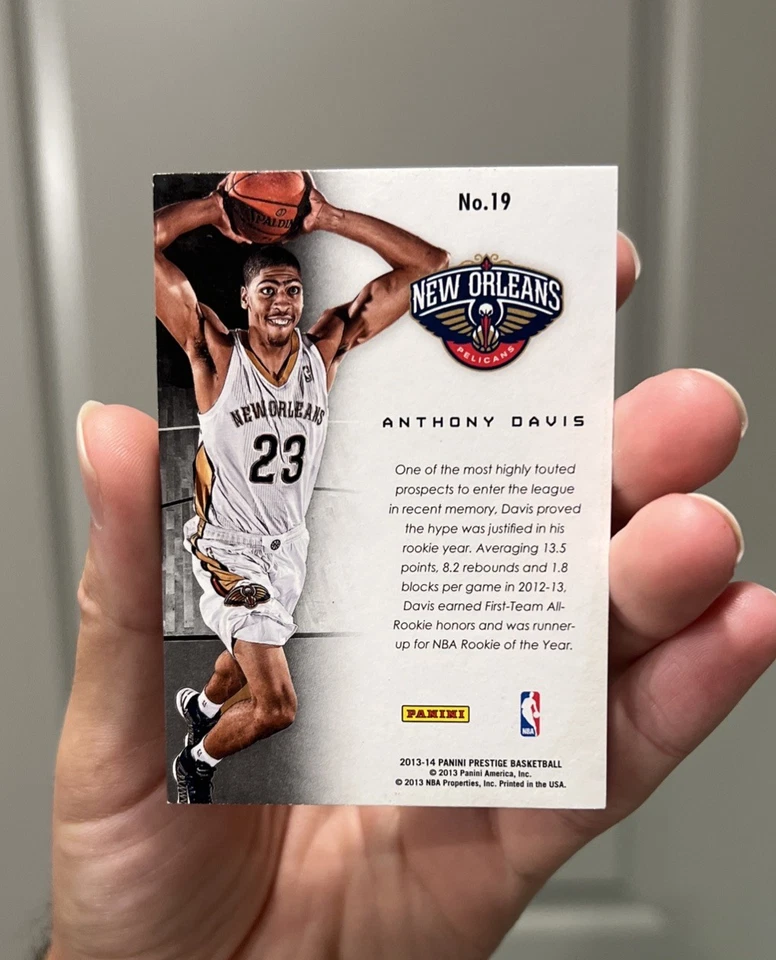 2013-14 Panini Prestige Franchise Favorites Anthony Davis #19 Pelicans Card - Image 2 of 2