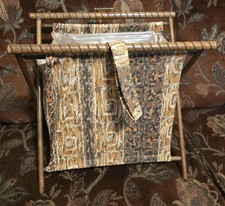 Vintage Folding Knitting Sewing Caddy Yarn Ba...