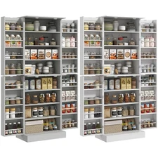HOMCOM 65" Kitchen Pantry Cabinet with 3-level Adjustable Shelves Spick Racks