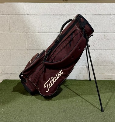 Titleist Maroon Stand Bag - 4-Way - 6 Pockets - Rain Cover