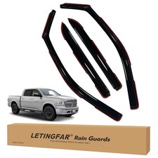 in-Channel Rain Guards for Dodge RAM 1500 2009-2018 Crew Cab, Side Window Def...