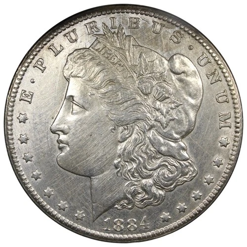 1884-CC Morgan Dollar AU/BU Details Cleaned Harshly A3039