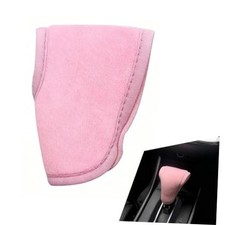 Car Gear Shifter Knob Cover, Breathable Anti-Slip Flannel Gear Lever 1 PC Pink
