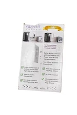 Sleek Socket Ultra-Thin Outlet Concealer 3-Outlet Power Strip Indoor Use White