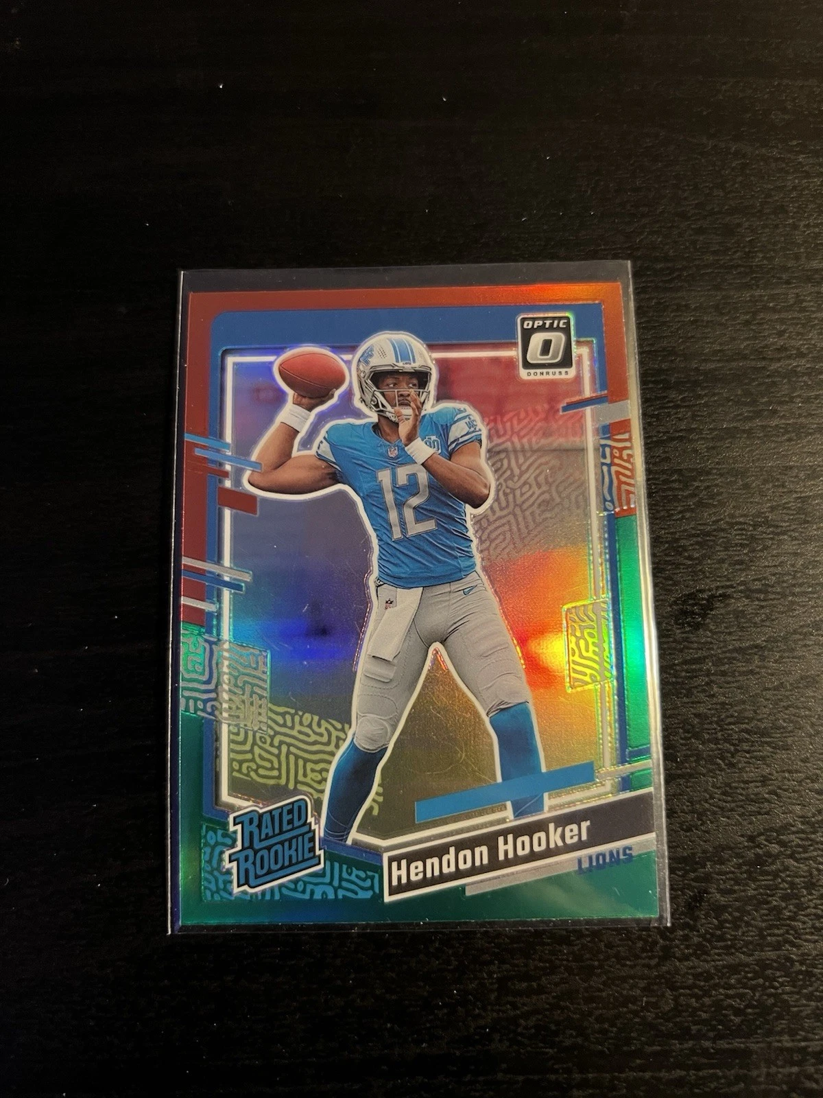 2023 Donruss #329 Hendon Hooker Optic Rated Rookie Preview Red & Green Prizm