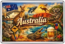 Fridge Magnet Travel Souvenir Gift Australia Kangaroo Koala Sydney Harbour Beach