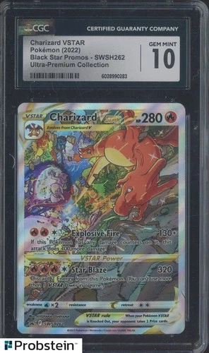 2022 Pokemon Black Star Promos SWSH262 Charizard VSTAR Ultra Premium CGC 10