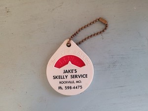 Vintage Keychain MPG Calculator Jake's Skelly Service Station Rockville MO