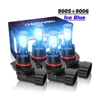 9005 9006 LED Headlights Kit Combo Bulbs 10000K High Low Beam Super Ice Blue
