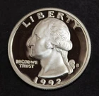 1992 S Washington Quarter Gem Silver Proof 90% Silver   Lot 5353