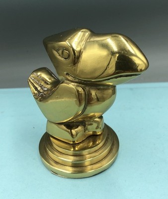 Vintage Kansas Jayhawk KU Brass Paperweight