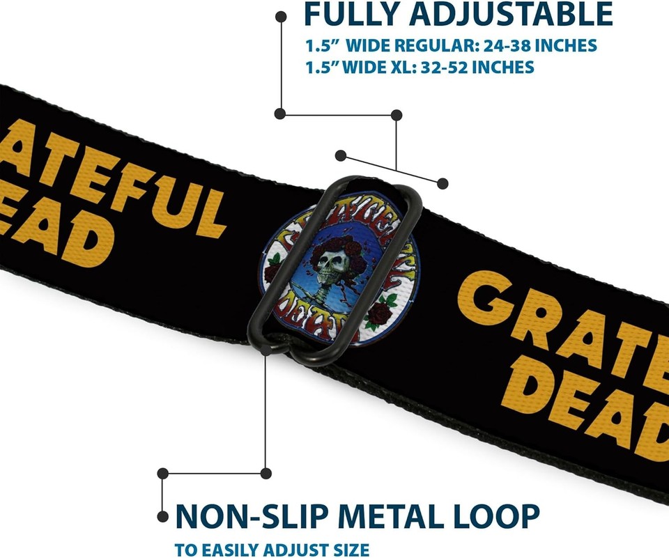 `Grateful Dead Text With Steal Your Face Logo Full Color Black - 1 ...