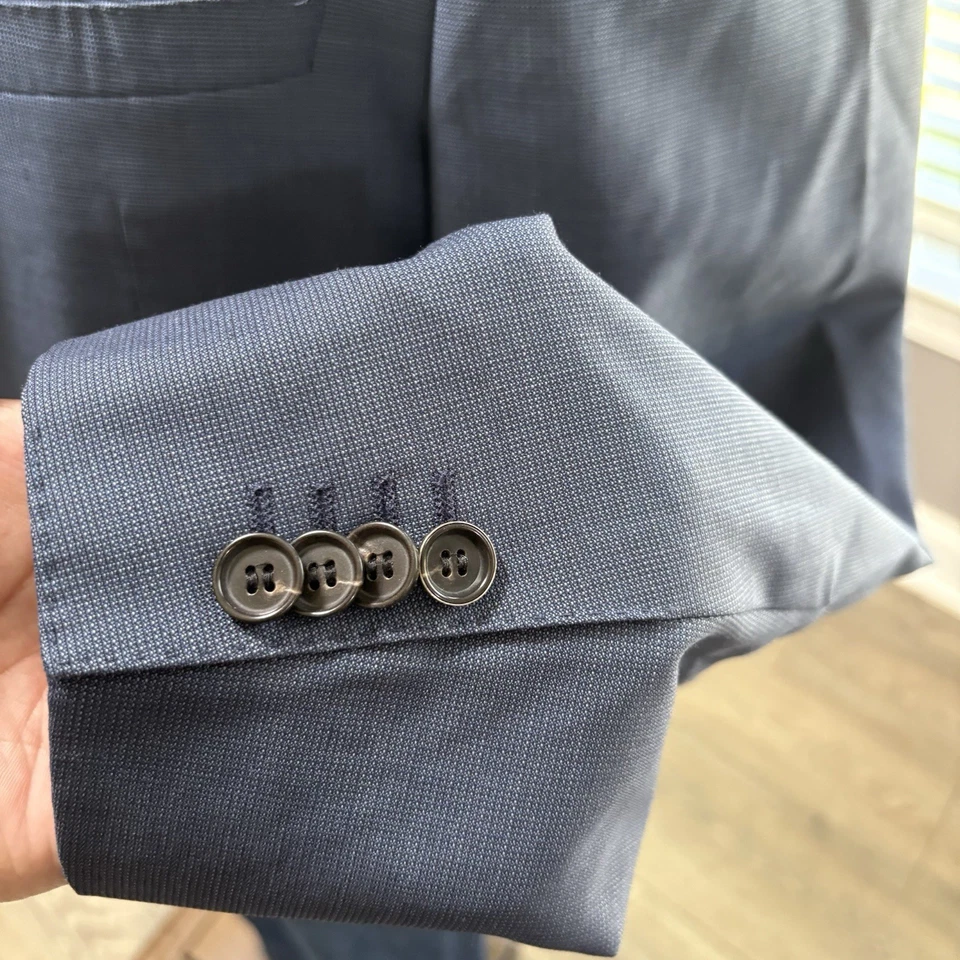 Abrigo deportivo Hugo Boss Guabello para hombre talla 38R azul forrado repelente al agua Foto 2 de 4