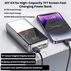 22.5W Fast Charging Power Bank DIY Kit TFT Color Screen Mobile Power Bank Shell