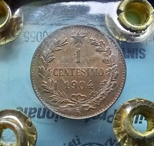  1 centesimo 1904 FDC Periziato Vittorio Emanuele III -Moneta Stupenda 