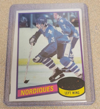 MICHEL GOULET 1980-81 TOPPS HOCKEY ROOKIE CARD #67 UNSCRATCHED MISCUT ERROR RC