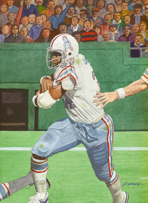 EARL CAMPBELL HOUSTON OILERS ART PRINT