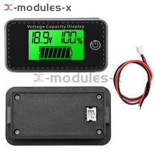 Digital LCD Voltmeter Battery Power Percentage Indicator for Lead Acid/Li-ion