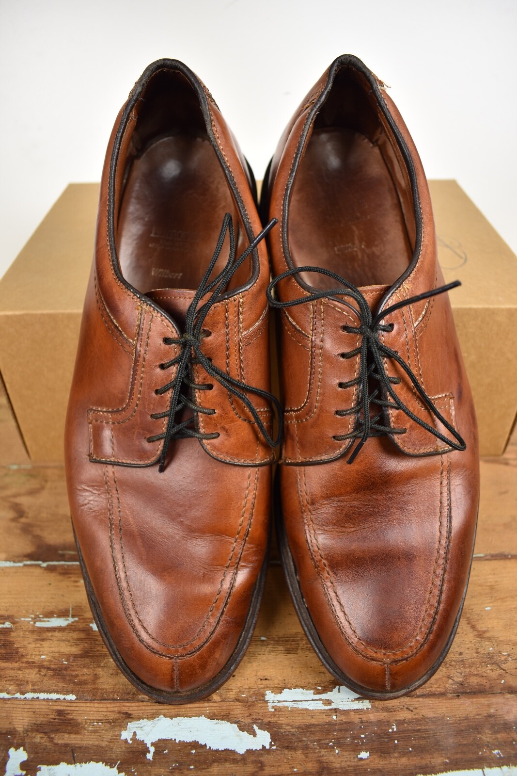 SAOLA Blucher stringato Allen Edmonds Wilbert marrone (Cile) punta moc divisa taglia: 12C