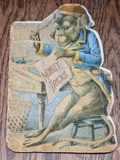 Antique Book 1890 Monkey Tricks, Farm Animals, Great Chromolithographs