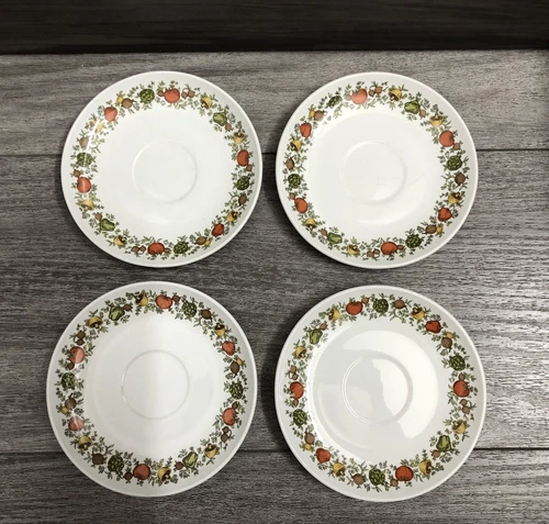 Vintage Corning Ware Centura Spice of Life Plates 6” Saucer Dessert set of 4