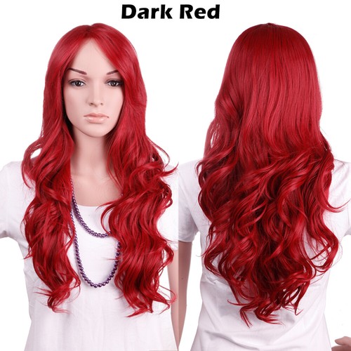 Glueless Ombre Long Wavy Full Wig Costume Anime Halloween Full Wigs Purple Pinkz - Picture 48 of 74
