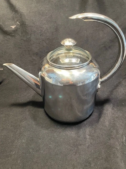 Caphalon 2 qt tea kettle, Stainless Steel with curved handle/ glass lid