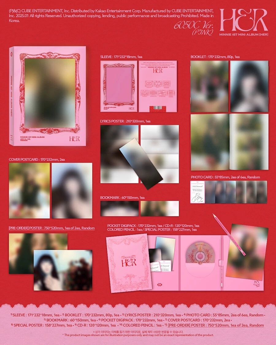 MINNIE [HER] 1st Mini Album 2 Ver SET/2CD+2 Photo Book+8 Card+2