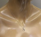 New 925 sterling silver .06ct SI1 H diamond Wishbone pendant necklace 1.9g 18" — photo 8