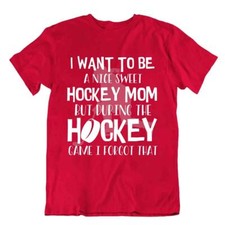 Hockey Sport T-Shirt Tee Gift Cool Vintage Cute Funny Happy Puck Sweet Mom bat