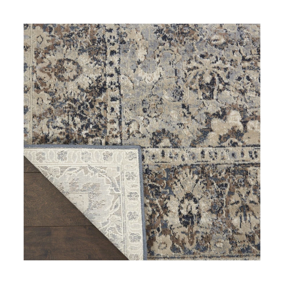 Alfombra Kathy Ireland Home Malta Vintage Pizarra 9' x 12', Fácil Limpieza, No... Foto 4 de 4