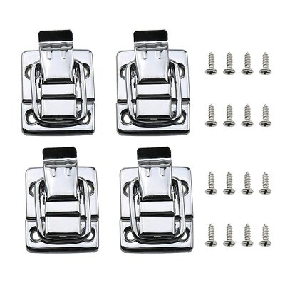 4pcs Toggle Latches Catch Chest Suitcase Boxes Buckles Trunk Lock Retro Silve...