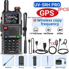 Baofeng 5RH PRO GPS Walkie Talkie Multi Band Two Way Radio 48cm Headset 2X Cable