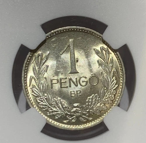 1938 BP HUNGARY PENGO SILVER COIN NGC MS63