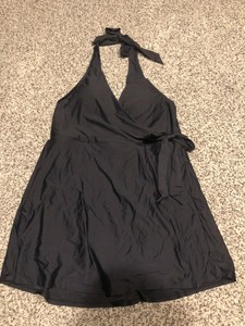 halter wrap swim dress