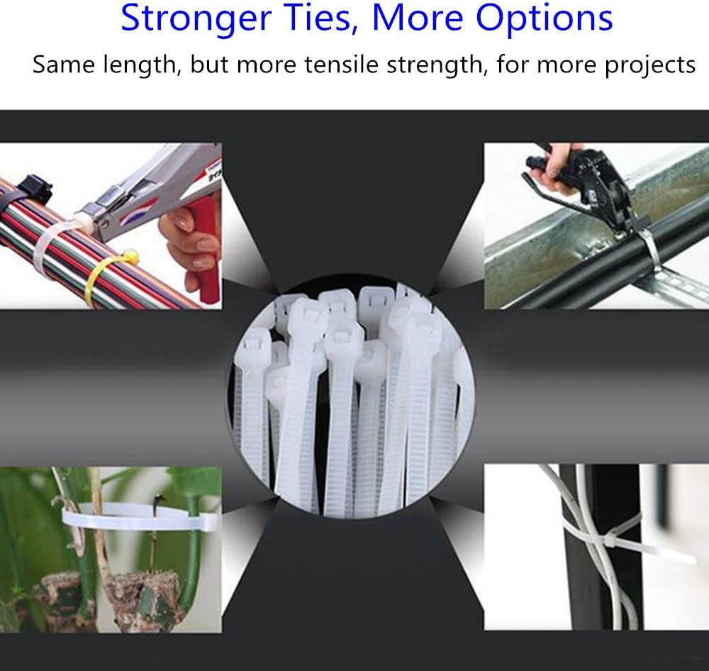 Cable Ties 300mm X 7.6mm Heavy Duty Tie Wraps / Premium Zip Ties