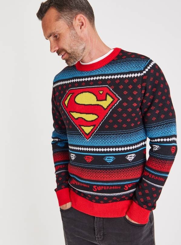 Superhero Superman Christmas Jumper Ugly Superman Christmas