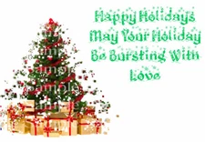 Happy Holidays Tree ~ Edible 2D Fondant Cake Cupcake Topper ~ D24242 *