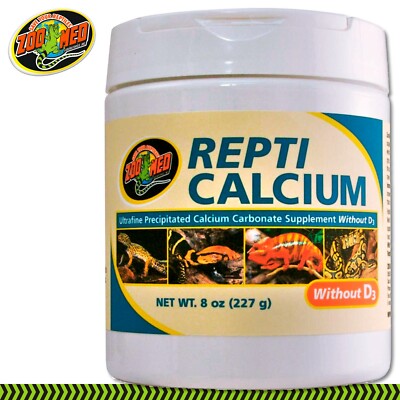 Zoo Med Repti Calcium  ohne D3 227 g reines Kalziumcarbonat Nahrungsergänzung 