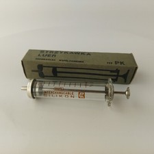 Vintage Glasspritze 10 ml austauschbar Silikon poliert Polen #5678