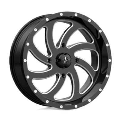 MSA Switch M36 Black Milled UTV / ATV Wheels, 22x7, 4x156, 0 mm/3.5+3.5