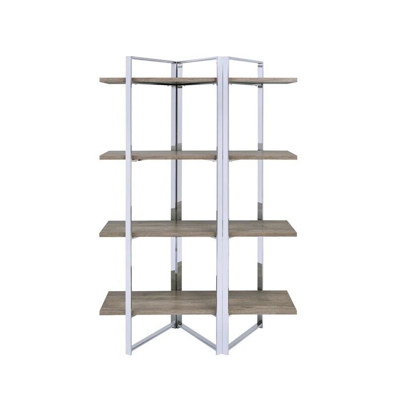 72 in. Chrome Metal 4-Shelf Etagere Bookcase chrome Modern & Contemporary