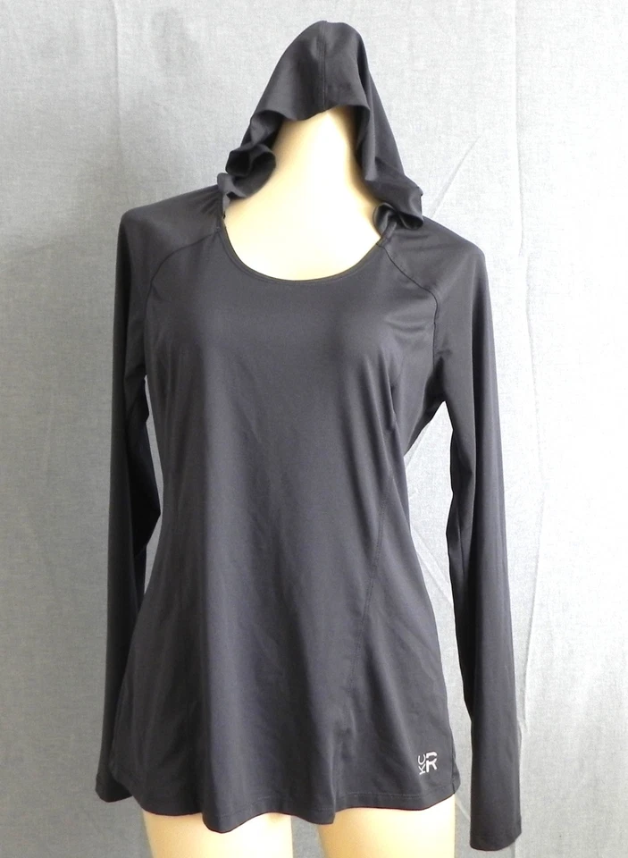 Kenneth Cole Reaction Activewear Long Sleeve Hooded Pull Over Gray Stretch SizeS - Image 2 of 4