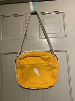 Port Canvas Bag  Purse Yellow Bird Handle  Silhouette MINT Kennebunkport Maine